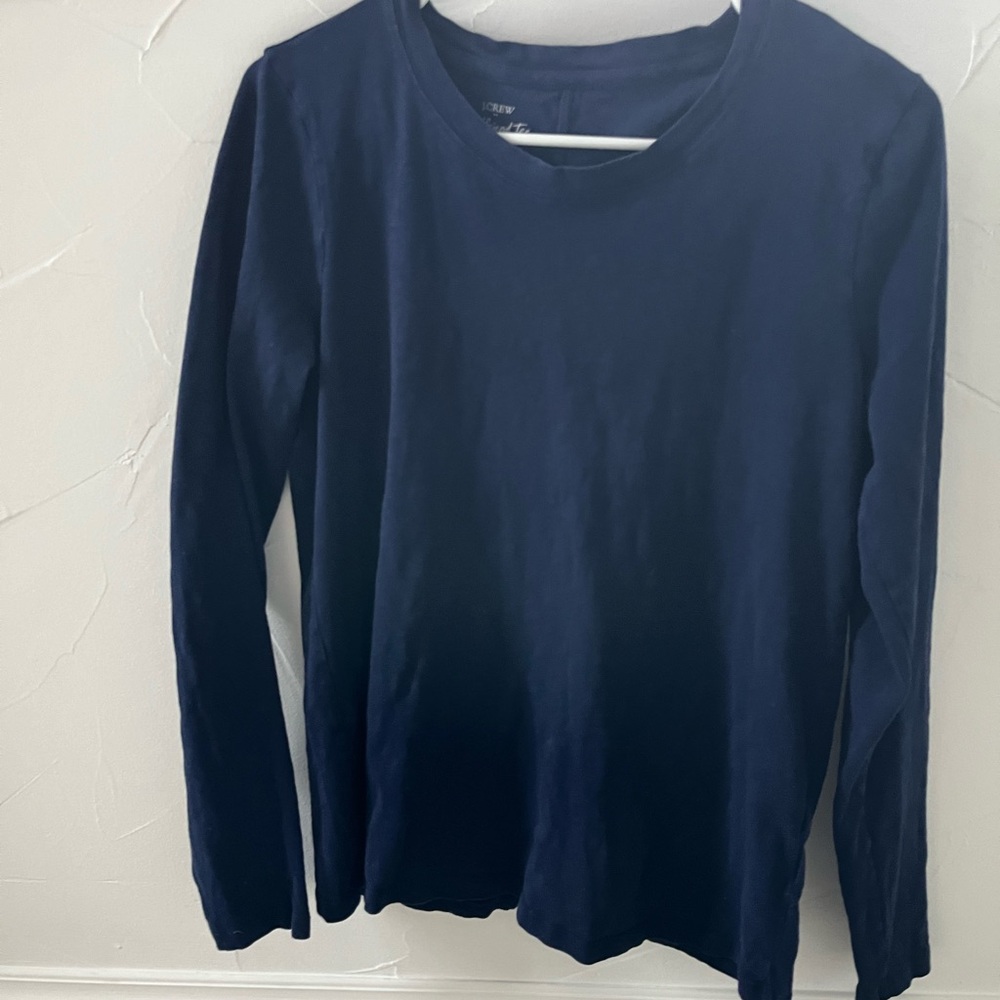 Jcrew Girlfriend Long Sleeve tee Navy
